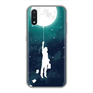 Чехол (ТПУ) с планетами на Samsung Galaxy A01 (To The moon)