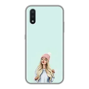 Силиконовый Чехол на Samsung Galaxy A01 с картинкой Стильных Девушек (В шапке)