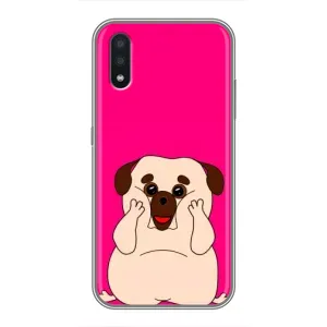Чехол (ТПУ) Милые собачки для Samsung Galaxy A01 (Веселый Мопсик)