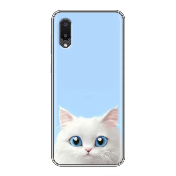 Чехол с рисунком «Белый кот» для Samsung Galaxy A02 Чехол с рисунком «Белый кот» для Samsung Galaxy A02