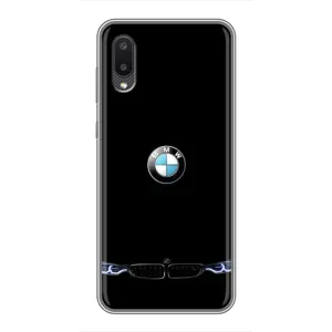 Силиконовый бампер с картинкой машины на Samsung Galaxy A02 (Черный BMW)