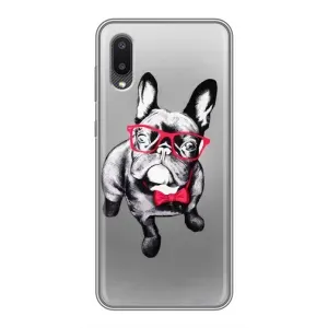 Чехол (ТПУ) Милые собачки для Samsung Galaxy A02 (Бульдог в очках)