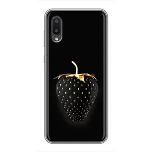 Чехол с изображением вкусной еды для Samsung Galaxy A02 (Чёрная клубника)