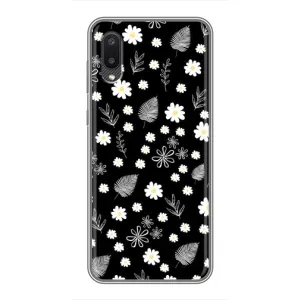 Чехлы с тематикой "ЦВЕТЫ" на Samsung Galaxy A02 (цветение на чорном)