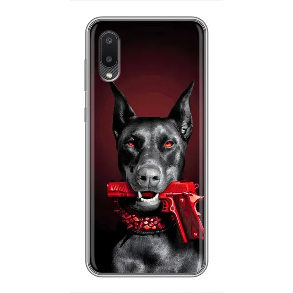 Чехол с рисунком «Доберман злой» для Samsung Galaxy A02 Чехол с рисунком «Доберман злой» для Samsung Galaxy A02
