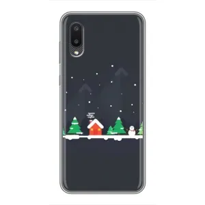 Силіконовий бампер на різдво для Samsung Galaxy A02 (Місто зимове)