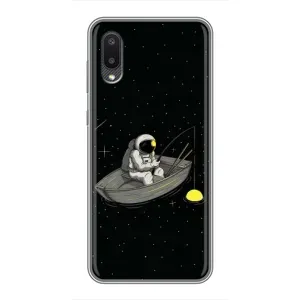 Силиконовый Чехол с принтом "Космонавты" на Samsung Galaxy A02 (Космонавт на рыбалке)