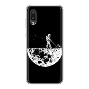 Силиконовый Чехол с принтом "Космонавты" на Samsung Galaxy A02 (Космонавт)
