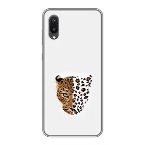 Чехол с леопардовым принтом на Samsung Galaxy A02 (Леопард на белом)