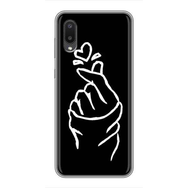 Чехол с рисунком «Сердце на черном» для Samsung Galaxy A02 Чехол с рисунком «Сердце на черном» для Samsung Galaxy A02