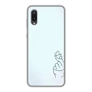 Чехлы (Знак сердечка) на Samsung Galaxy A02 (Сердце на голубом)