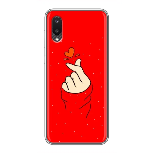 Чехол с рисунком «Сердце на красном» для Samsung Galaxy A02 Чехол с рисунком «Сердце на красном» для Samsung Galaxy A02