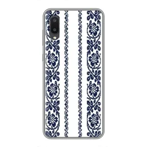 Силиконовый Чехол на Samsung Galaxy A02 с картинкой Вышиванки (Синяя вышиванка)