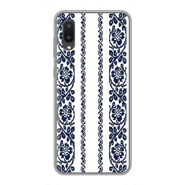 Чехол с рисунком «Синяя вышиванка» для Samsung Galaxy A02
