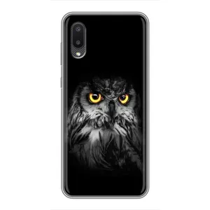 Чехлы с принтом СОВЫ для Samsung Galaxy A02 (Сова на чёрном)