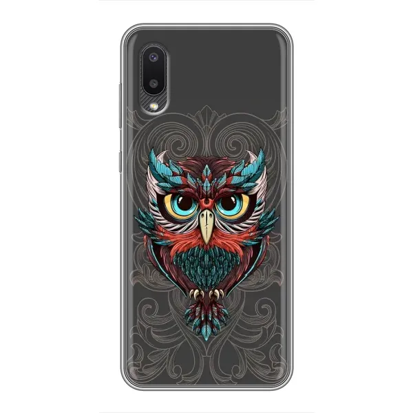 Чехол с рисунком «Сова на сером» для Samsung Galaxy A02 Чехол с рисунком «Сова на сером» для Samsung Galaxy A02