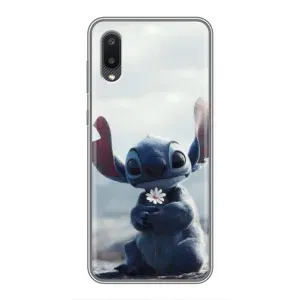 Чехол с рисунком Стич для Samsung Galaxy A02 (Стич с цветочком)