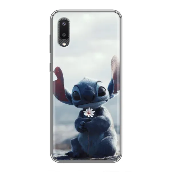 Чехол с рисунком «Стич с цветочком» для Samsung Galaxy A02 Чехол с рисунком «Стич с цветочком» для Samsung Galaxy A02