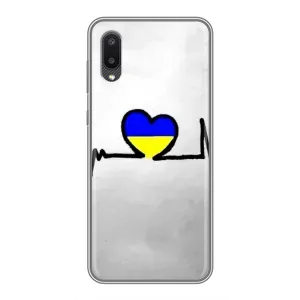 Силиконовый Чехол на Samsung Galaxy A02 (Я-Украина) (Украинская кардиограмма)