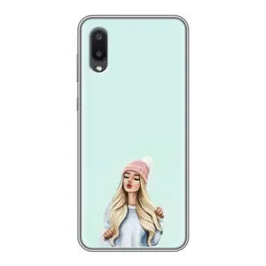 Силиконовый Чехол на Samsung Galaxy A02 с картинкой Стильных Девушек (В шапке)
