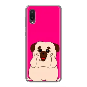 Чехол (ТПУ) Милые собачки для Samsung Galaxy A02 (Веселый Мопсик)