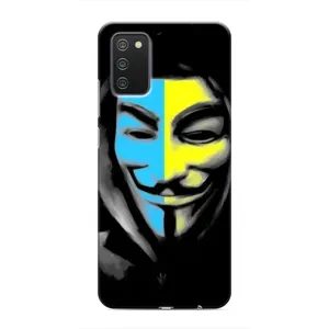 Чехол с Украинской символикой на Самсунг Гелекси А02с (Анонимус патриот)