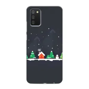 Силиконовый бампер на рождество для Samsung Galaxy A02s (Город зимний)