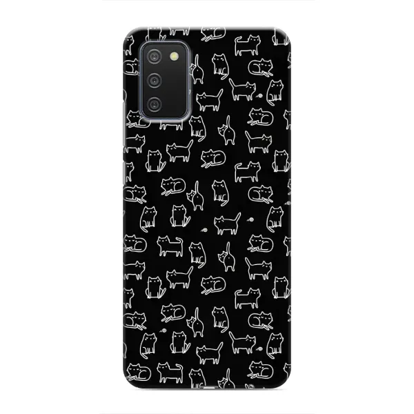 Чехол с рисунком «Котики на черном» для Samsung Galaxy A02s Чехол с рисунком «Котики на черном» для Samsung Galaxy A02s