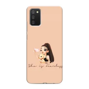 Силиконовый Чехол на Samsung Galaxy A02s с картинкой Стильных Девушек (С собакой)