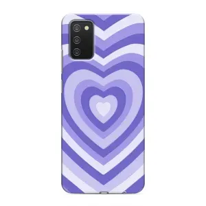 Чехлы с тематикой "Маленькие Сердечки" на Samsung Galaxy A02s (Сердце фиолет)