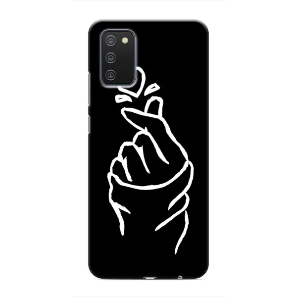 Чехол с рисунком «Сердце на черном» для Samsung Galaxy A02s Чехол с рисунком «Сердце на черном» для Samsung Galaxy A02s
