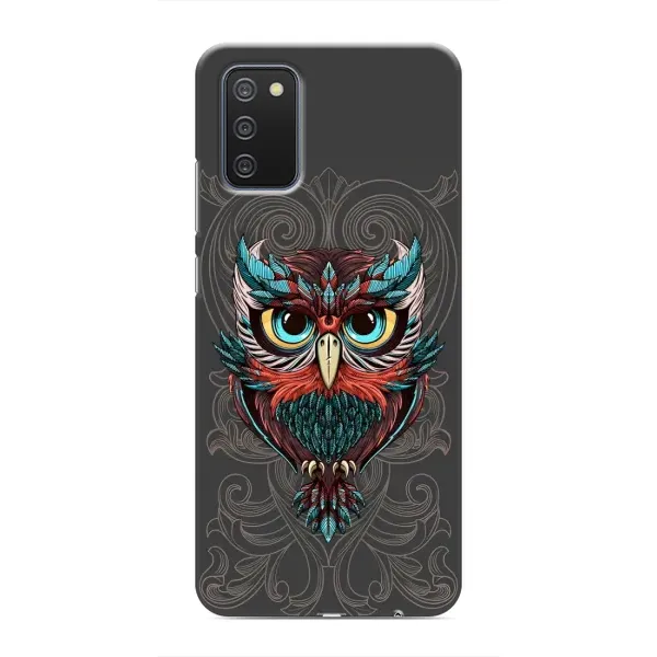 Чехол с рисунком «Сова на сером» для Samsung Galaxy A02s Чехол с рисунком «Сова на сером» для Samsung Galaxy A02s