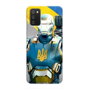 Силиконовый Чехол на Samsung Galaxy A02s (Я-Украина) (Украинский робокоп)