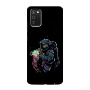 Силіконовый Чохол з принтом "Космонавти" на Samsung Galaxy A02s (В руках земля)