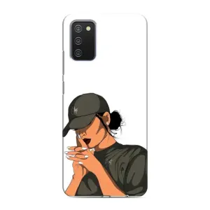 Силиконовый Чехол на Samsung Galaxy A02s с картинкой Стильных Девушек (В зеленом)