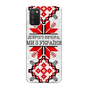 Силиконовый Чехол на Samsung Galaxy A02s (Вышиванка Доброго вечера)