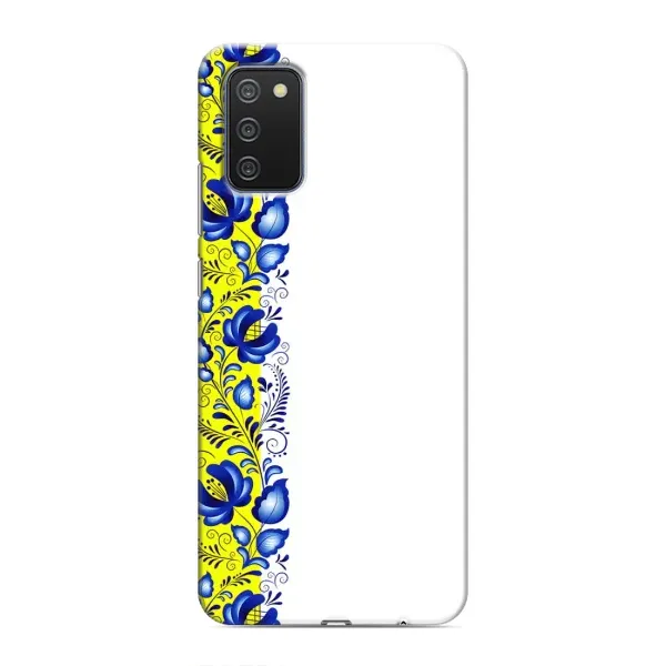 Чохол з малюнком «Жовто-біла вишиванка» для Samsung Galaxy A02s Чохол з малюнком «Жовто-біла вишиванка» для Samsung Galaxy A02s
