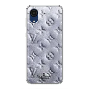 Текстурный Чехол Louis Vuitton для Самсунг А03 Кор (Белый ЛВ)