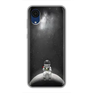Силиконовый Чехол с принтом "Космонавты" на Samsung Galaxy A03 Core (Космонавт романтик)
