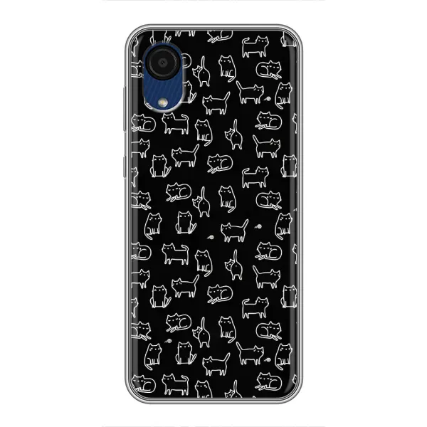 Чехол с рисунком «Котики на черном» для Samsung Galaxy A03 Core