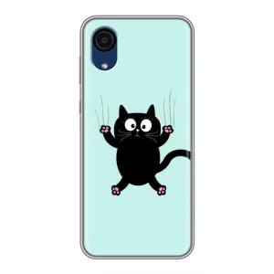 Силіконовий чохол з котиком для Samsung Galaxy A03 Core (Падаючий кіт)