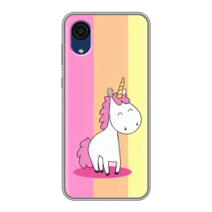 Чехол Unicorn на Samsung Galaxy A03 Core (Радужный Единорог)