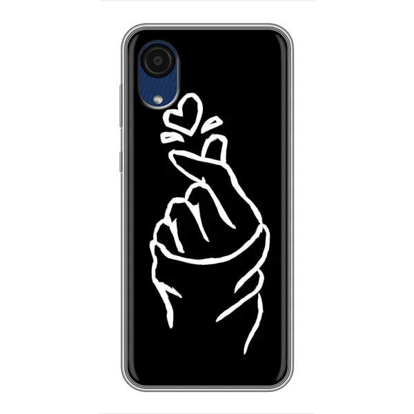 Чехол с рисунком «Сердце на черном» для Samsung Galaxy A03 Core Чехол с рисунком «Сердце на черном» для Samsung Galaxy A03 Core