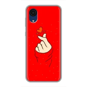 Чохол (Знак сердечка) для Samsung Galaxy A03 Core (Сердечко на червоному)