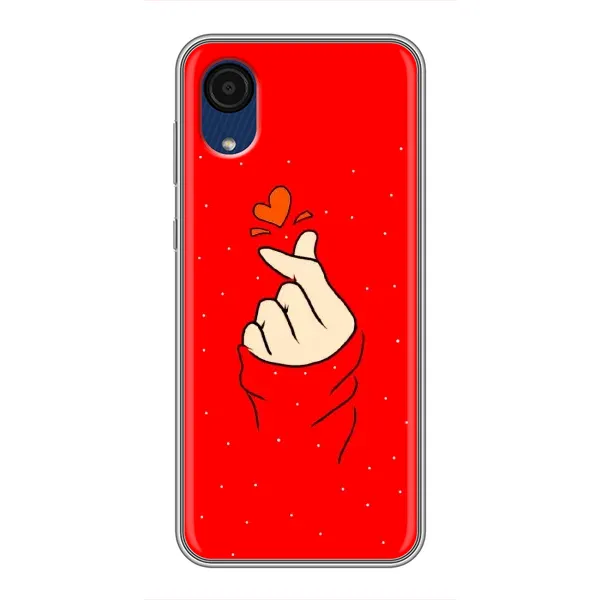 Чехол с рисунком «Сердце на красном» для Samsung Galaxy A03 Core Чехол с рисунком «Сердце на красном» для Samsung Galaxy A03 Core