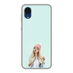 Силиконовый Чехол на Samsung Galaxy A03 Core с картинкой Стильных Девушек (В шапке)