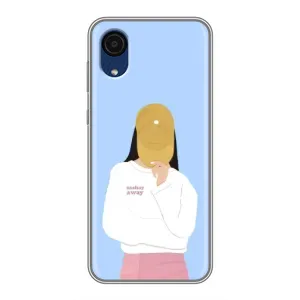 Силиконовый Чехол на Samsung Galaxy A03 Core с картинкой Стильных Девушек (Желтая кепка)