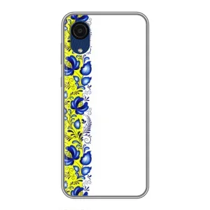 Силиконовый Чехол на Samsung Galaxy A03 Core с картинкой Вышиванки (Желто-синяя вышиванка)