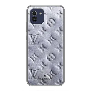 Текстурный Чехол Louis Vuitton для Самсунг А03 (Белый ЛВ)