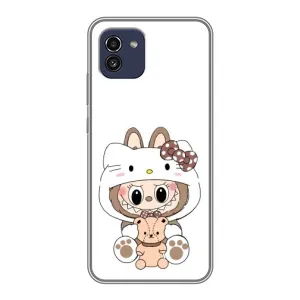Чехол с принтом Лабубу для Samsung Galaxy A03 (A035) (Белый Лабубу)